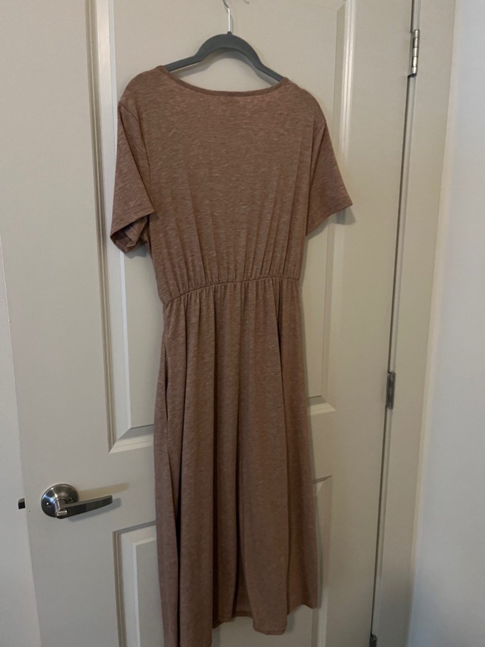 Brown Short-Sleeve Twist-Waist Maxi Dress noracora large casual capsule - Picture 4 of 4